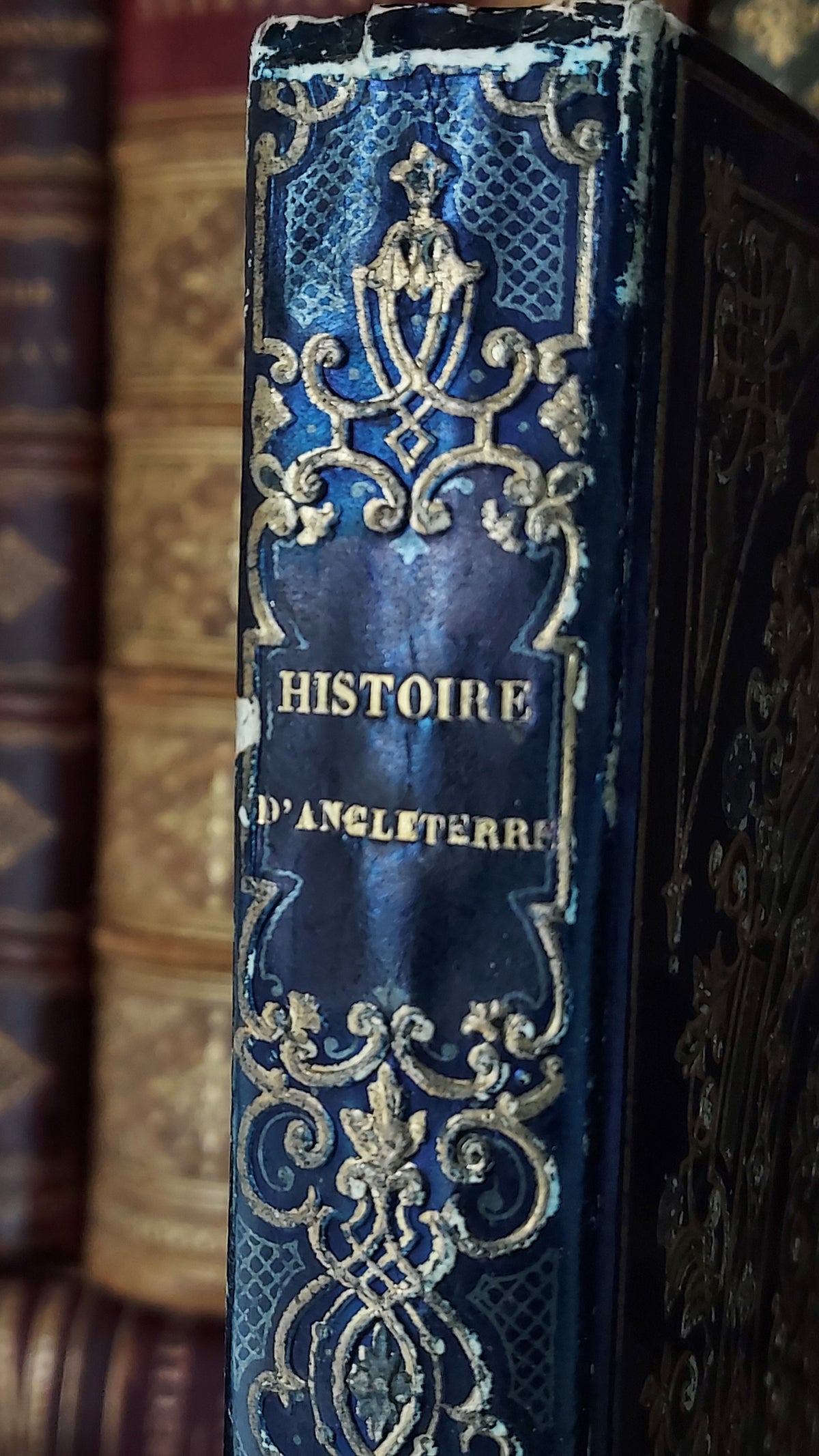 1845 Histoire d'Angleterre | Navy & Gold Cartonnage Binding