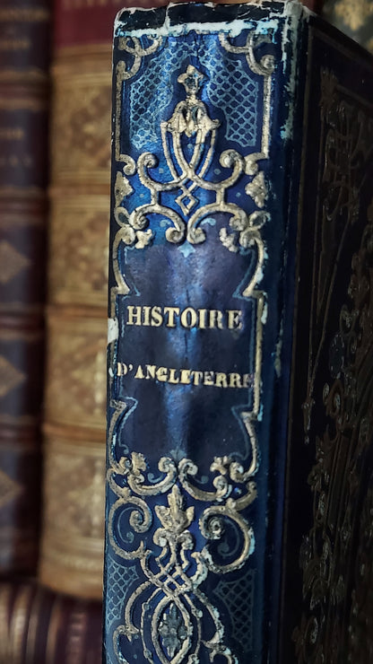1845 Histoire d'Angleterre | Navy & Gold Cartonnage Binding