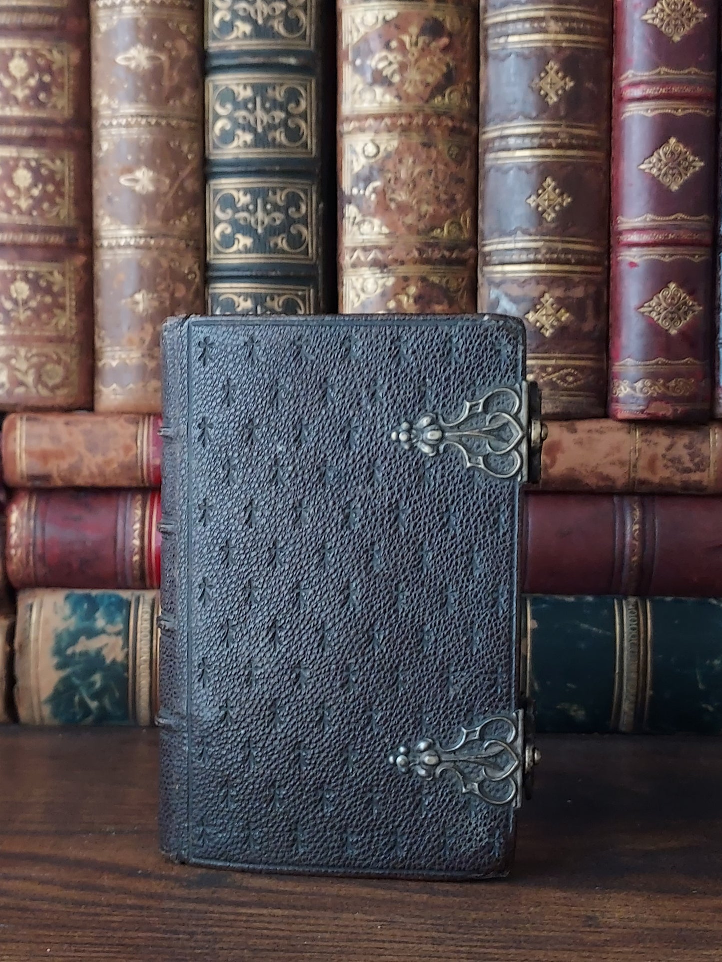 1859 Petit Paroissien | Red Gauffered Page Edges and Gothic Double Clasp
