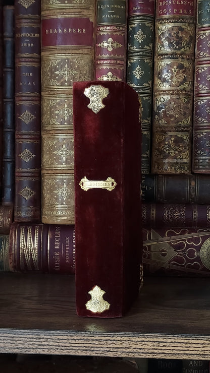1846 Paroissien Latin-Français | Scarlet Velvet w/Large Gold Clasp