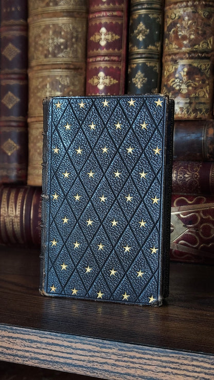 1850s L'Imitation de Jésus-Christ | Miniarture Star Binding w/Blue Gauffered Edges