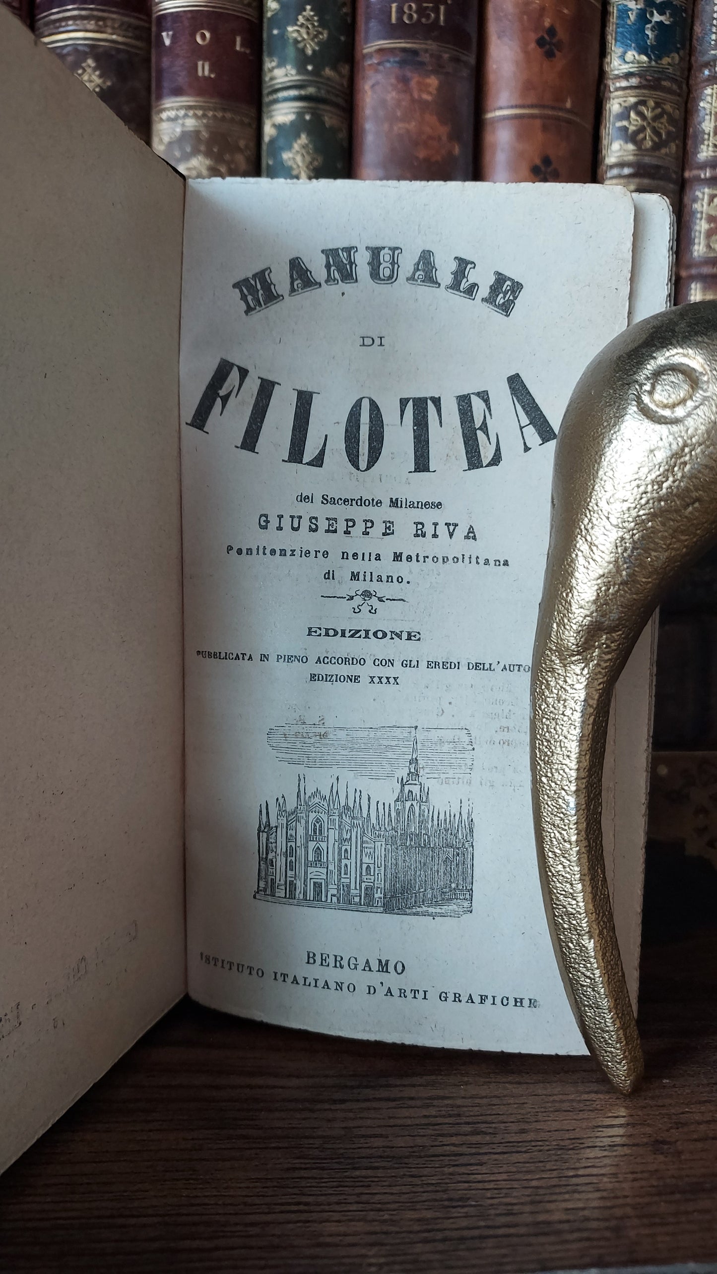 1897 Manuale di Filotea | Hand-Painted Rose Gauffered Edges