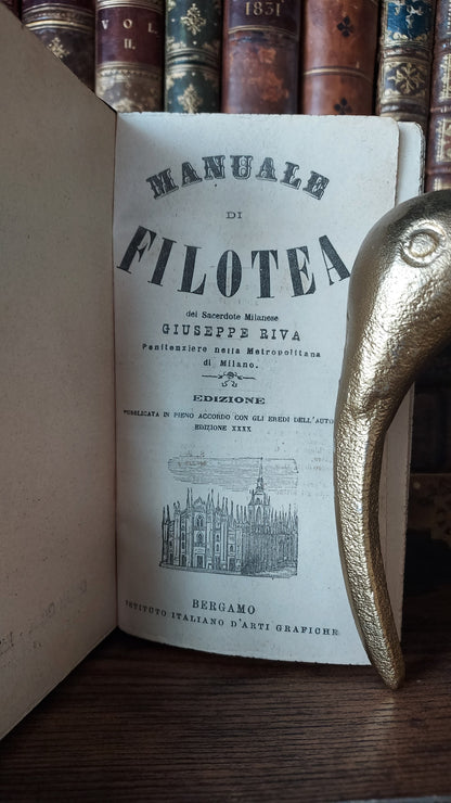 1897 Manuale di Filotea | Hand-Painted Rose Gauffered Edges