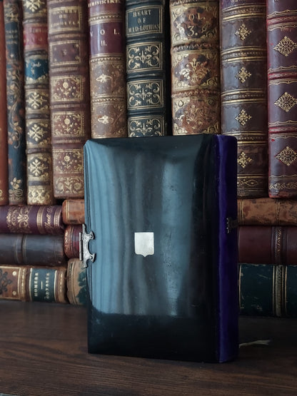 1850s Paroissien Romain | Mother-of-Pearl Cross and Purple Velvet Details