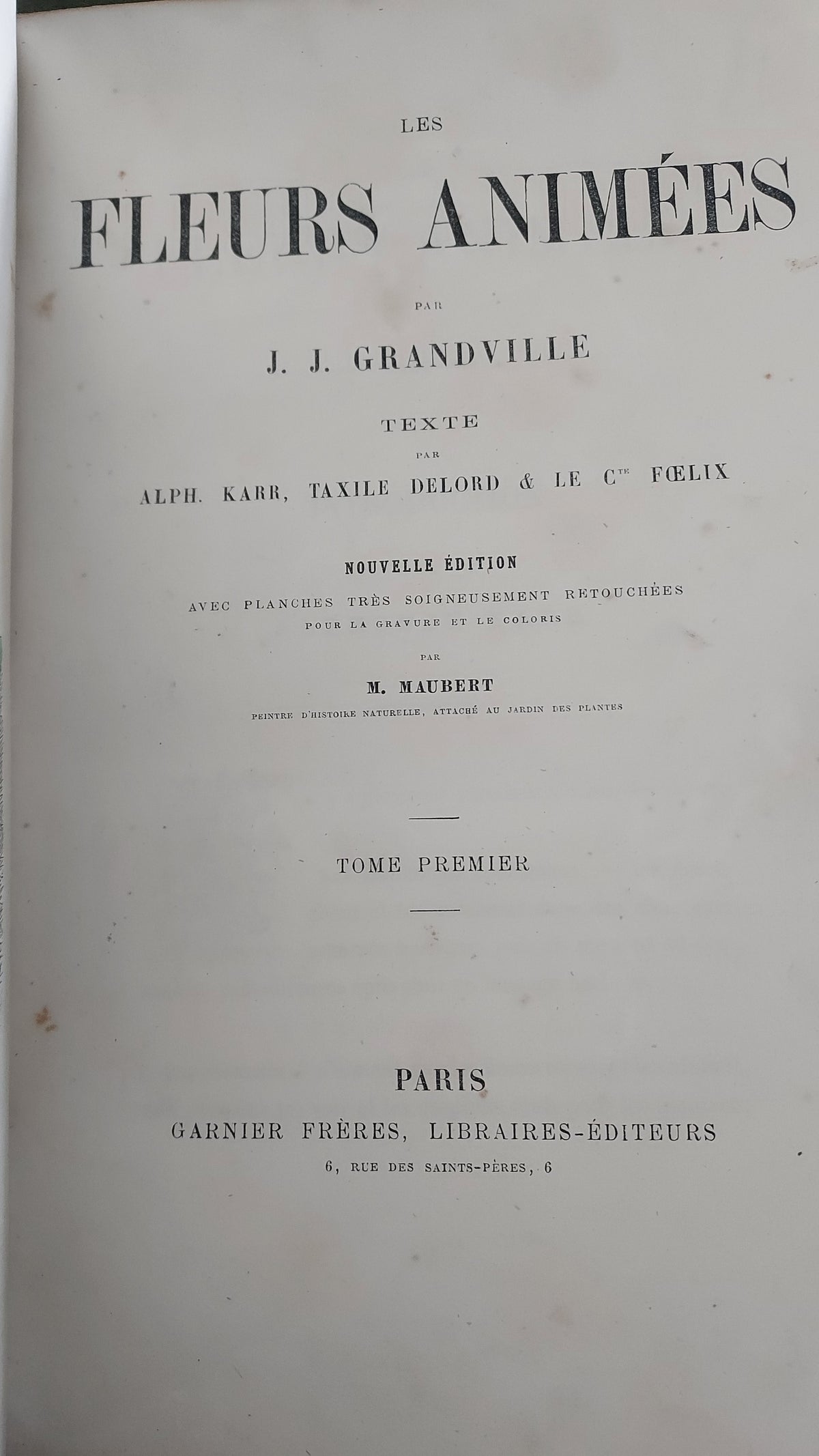 1867 Les Fleurs Animées | Grandville Brown Leather 2-Volume Set
