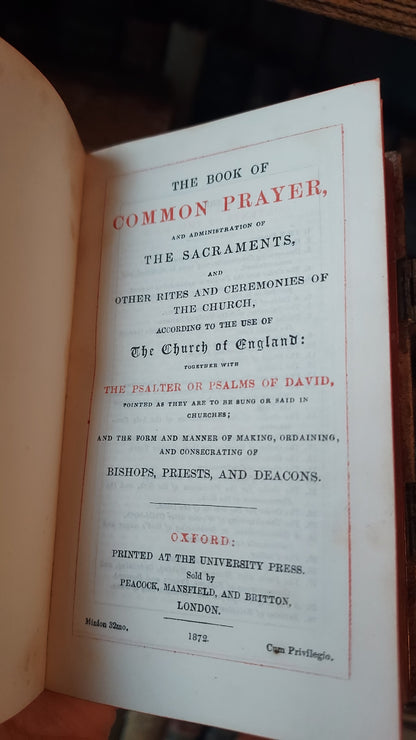 1872 The Book of Common Prayer | Gothic-Style Metal Details