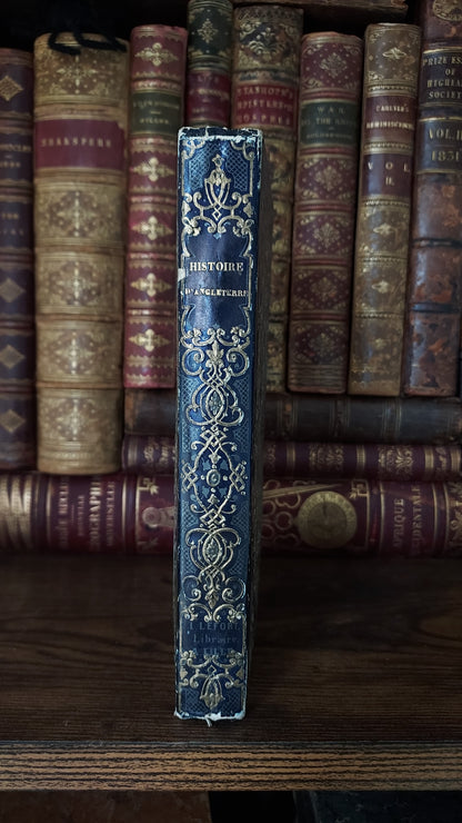 1845 Histoire d'Angleterre | Navy & Gold Cartonnage Binding