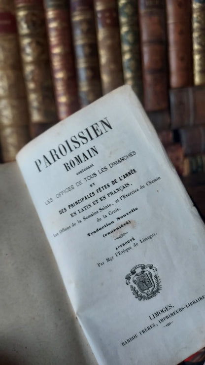 1850s Paroissien Romain | Textured Cover & Red Gauffered Edge