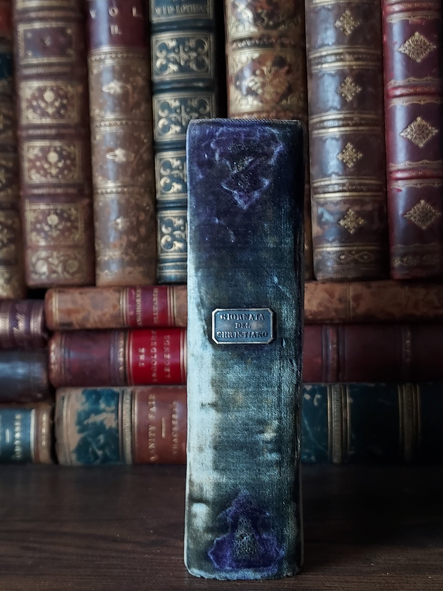 19th-century La Giornata del Cristiano | Blue Velvet & a Cross Clasp