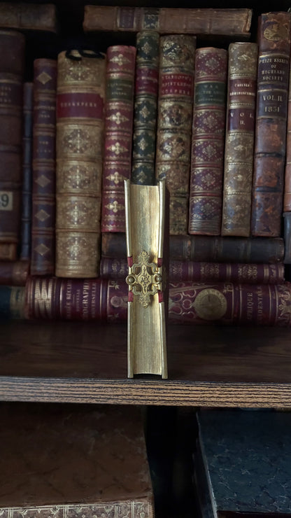 1850 Paroissien | Smaller Ruby Colored Velvet w/ Gold Clasp