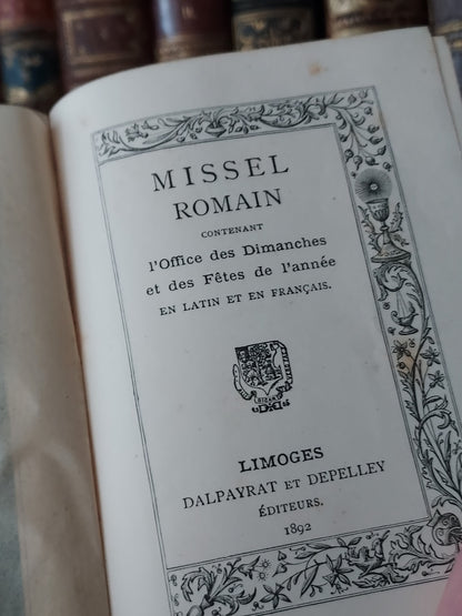 1892 Missel Romain L'Office des Dimanches: Ornate Double Clasp