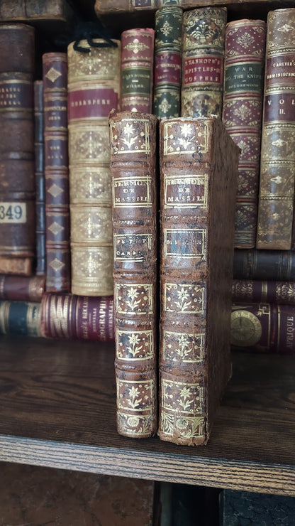 1776 Sermons de M. Massillon | 2-Volume Set w/Monastic Labels