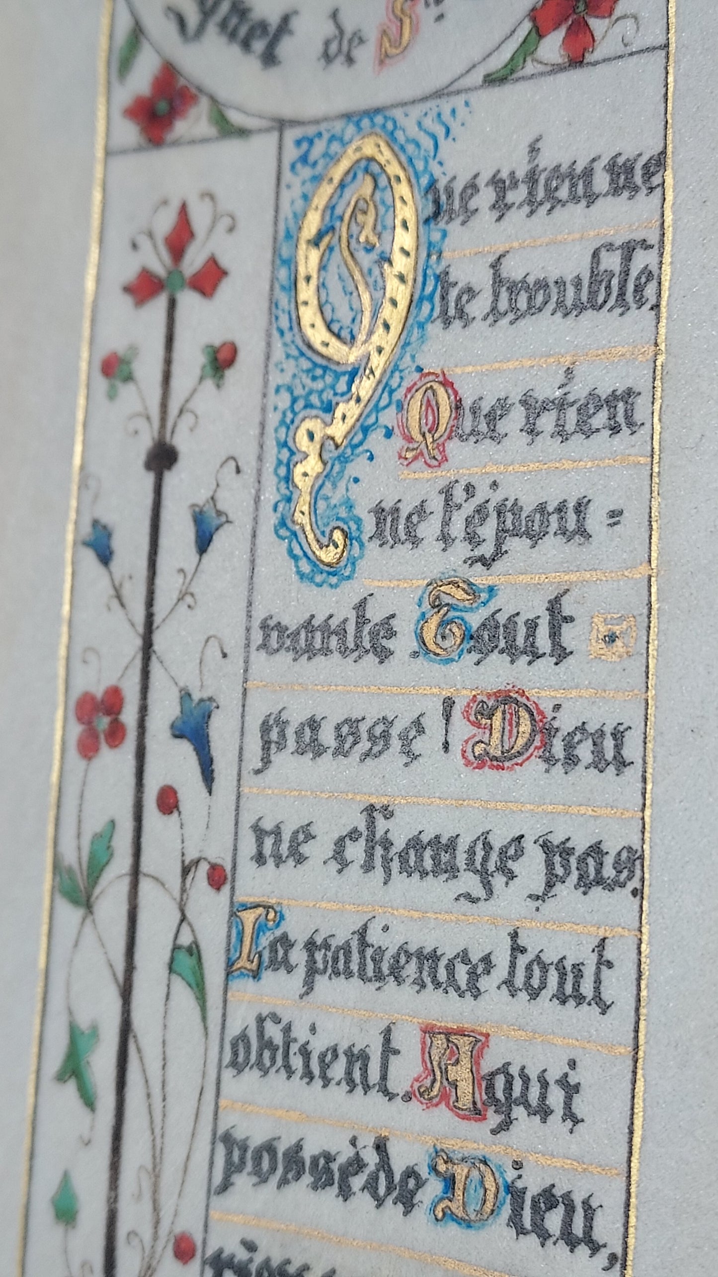 1902 Le Nouveau Testament & Prayer Card | Hand-Illuminated, Stamped by L. Angeli
