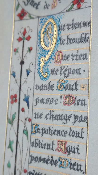 1902 Le Nouveau Testament & Prayer Card | Hand-Illuminated, Stamped by L. Angeli