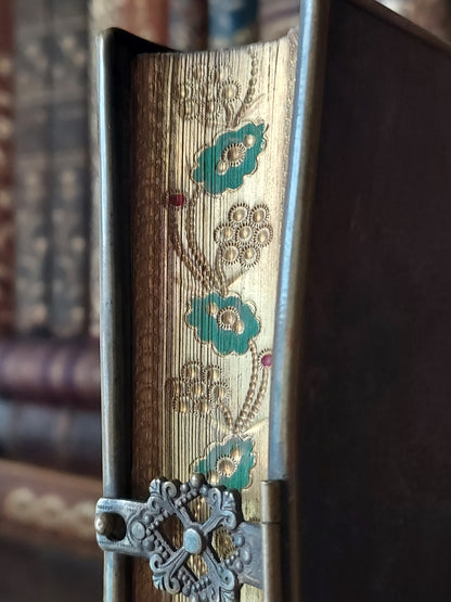 1867 Recueil de prières: Gilt-Gauffered and Hand-Painted Floral Page Edges