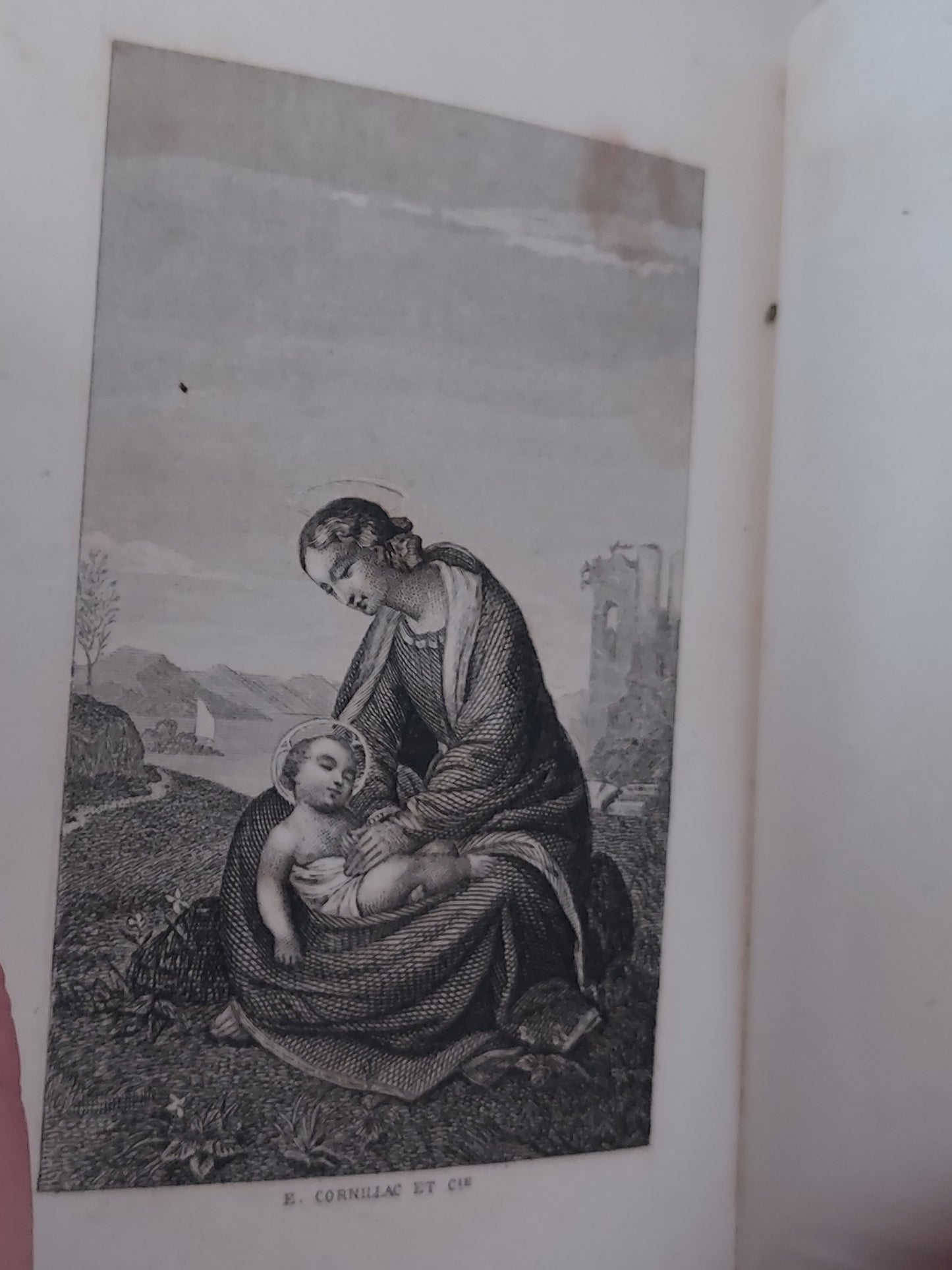 1850s Paroissien Romain | Mother-of-Pearl Cross and Purple Velvet Details