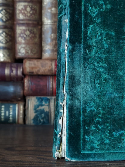 1838 Paroissien Complet | Green Velvet & Cross Clasp