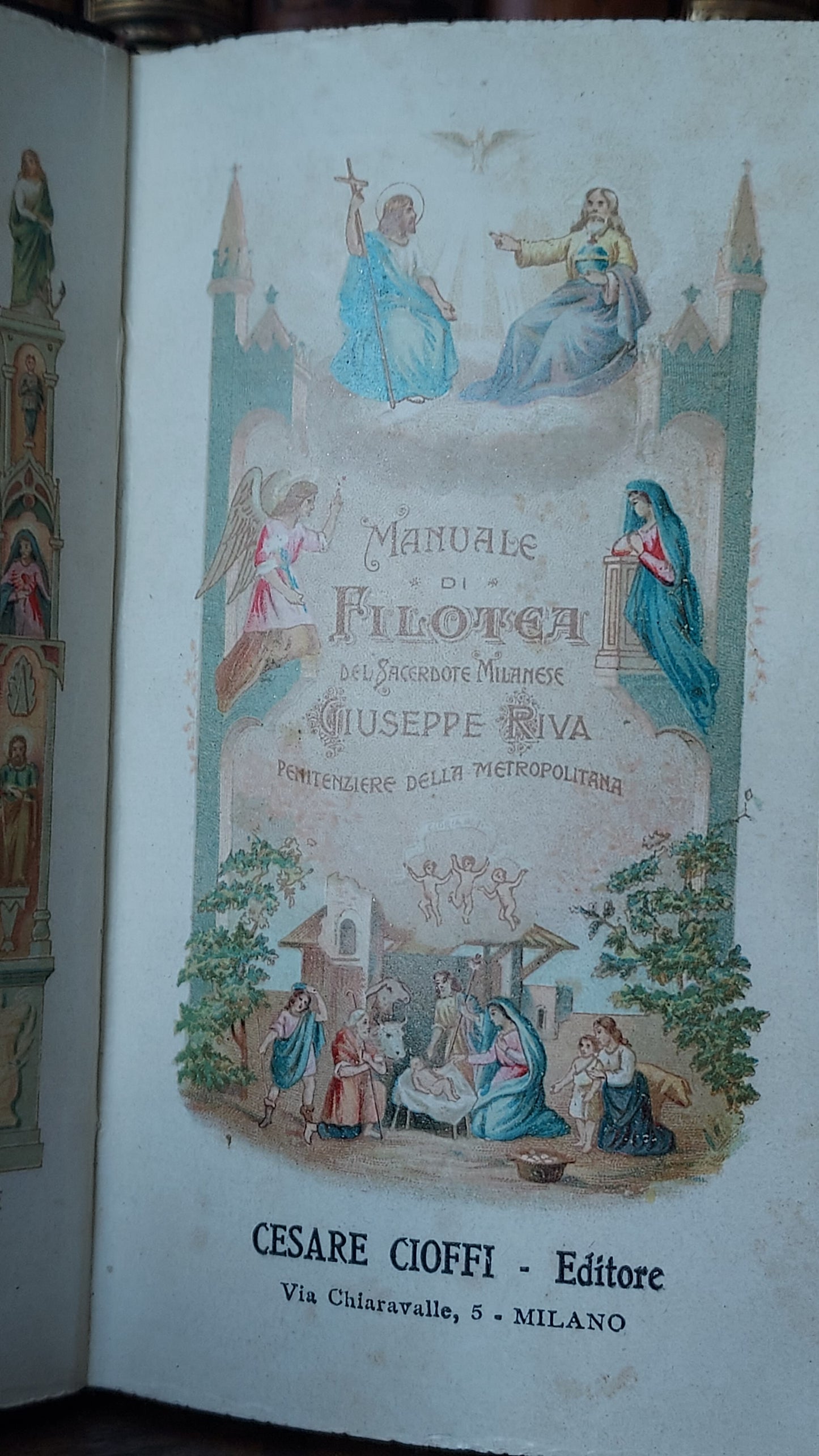 1897 Manuale di Filotea | Hand-Painted Rose Gauffered Edges