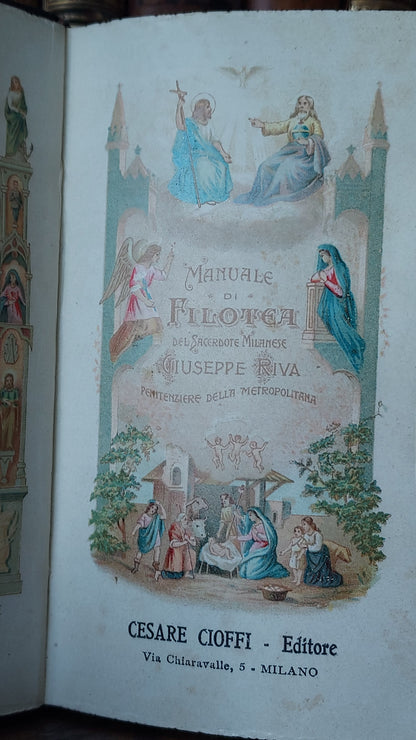 1897 Manuale di Filotea | Hand-Painted Rose Gauffered Edges