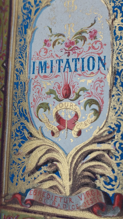 1858 Imitation de Jésus-Christ | Red Pages & Ermine Gauffering