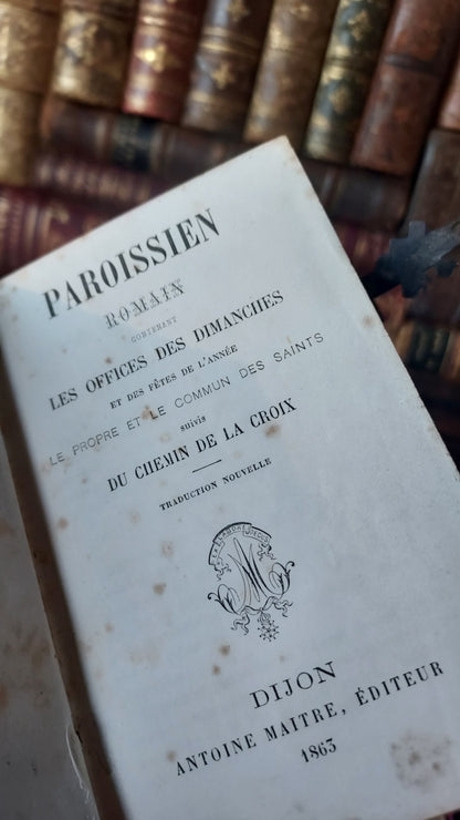 1863 Paroissien Romain | Red Pages and Cross Clasp