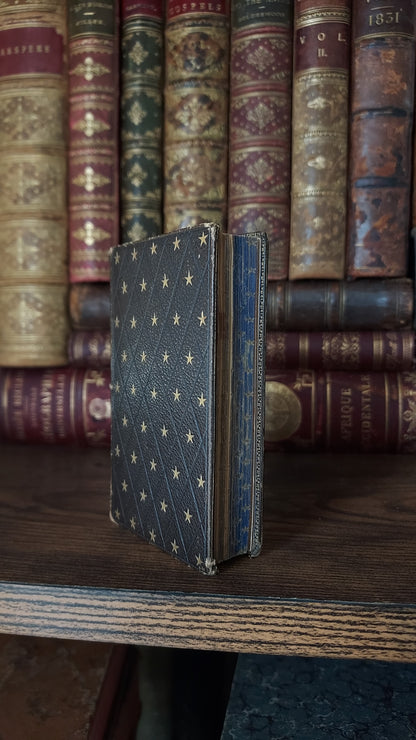 1850s L'Imitation de Jésus-Christ | Miniarture Star Binding w/Blue Gauffered Edges