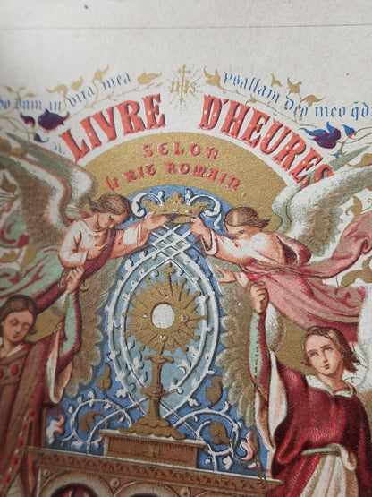 1860s Livre D'Heures Selon le Rit Romain: Gauffered Edges, Fleur-de-Lis Cover