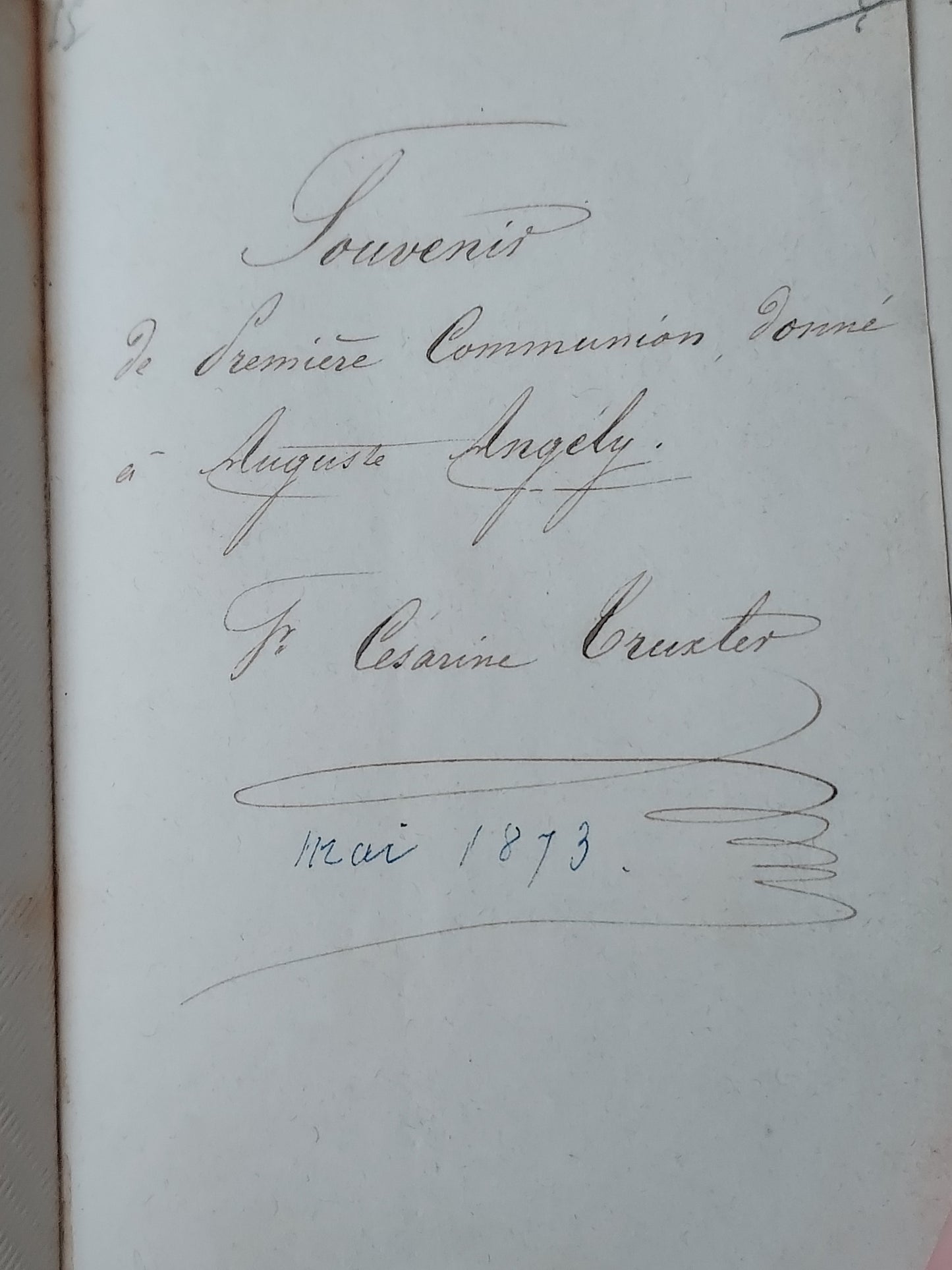 1870s Paroissien Romain: First Communion, A. A. Initials