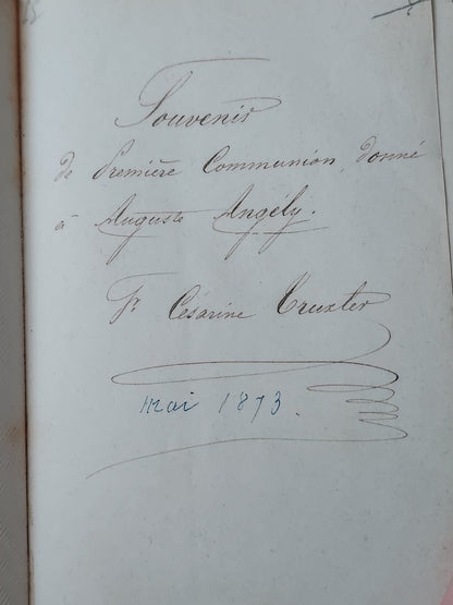 1870s Paroissien Romain: First Communion, A. A. Initials