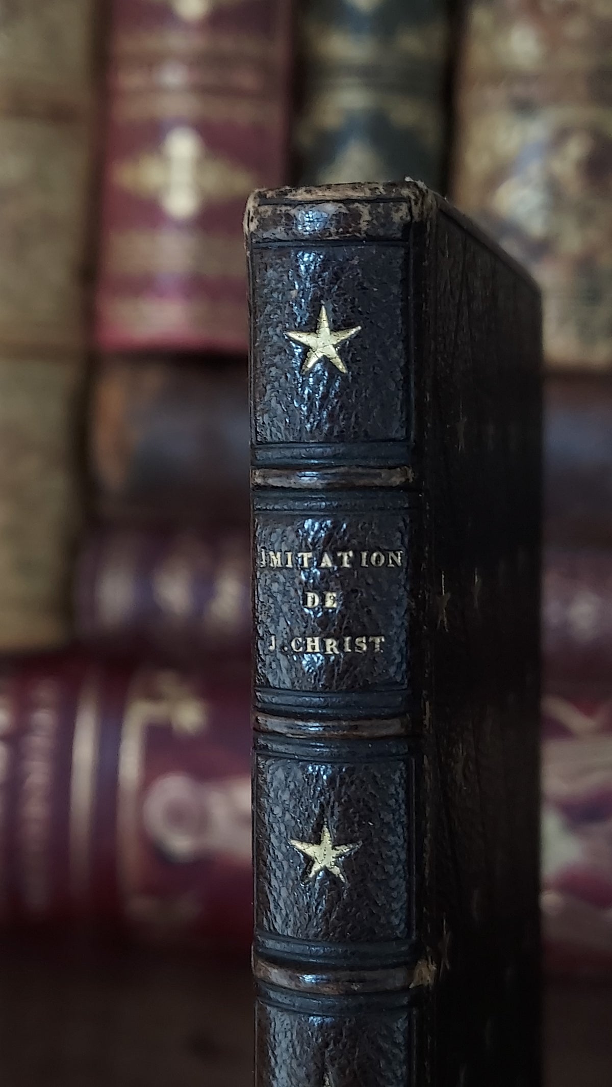 1850s L'Imitation de Jésus-Christ | Miniarture Star Binding w/Blue Gauffered Edges