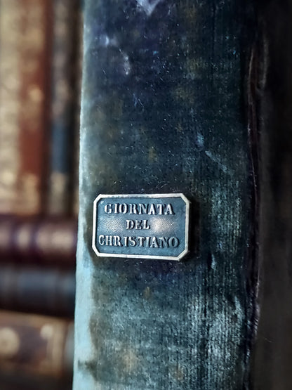 19th-century La Giornata del Cristiano | Blue Velvet & a Cross Clasp
