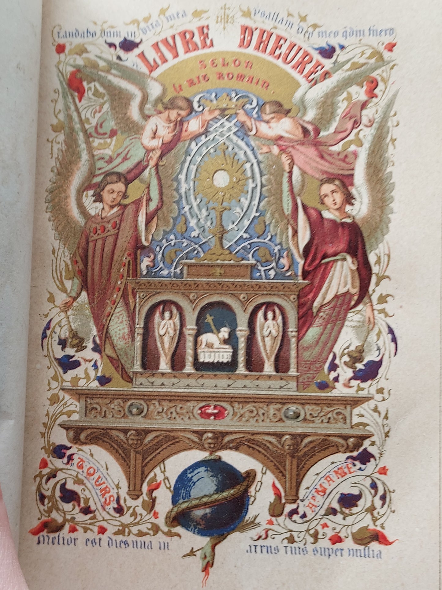 1860s Livre D'Heures Selon le Rit Romain: Gauffered Edges, Fleur-de-Lis Cover