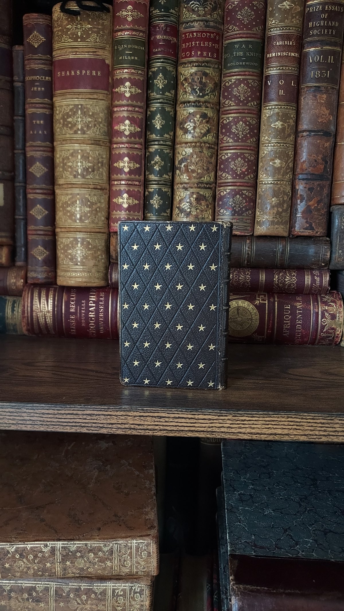 1850s L'Imitation de Jésus-Christ | Miniarture Star Binding w/Blue Gauffered Edges