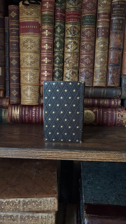 1850s L'Imitation de Jésus-Christ | Miniarture Star Binding w/Blue Gauffered Edges