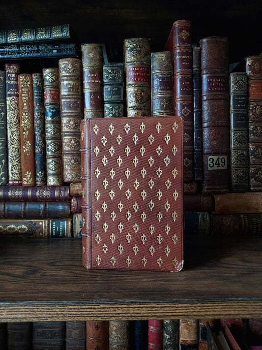 1860s Livre D'Heures Selon le Rit Romain: Gauffered Edges, Fleur-de-Lis Cover