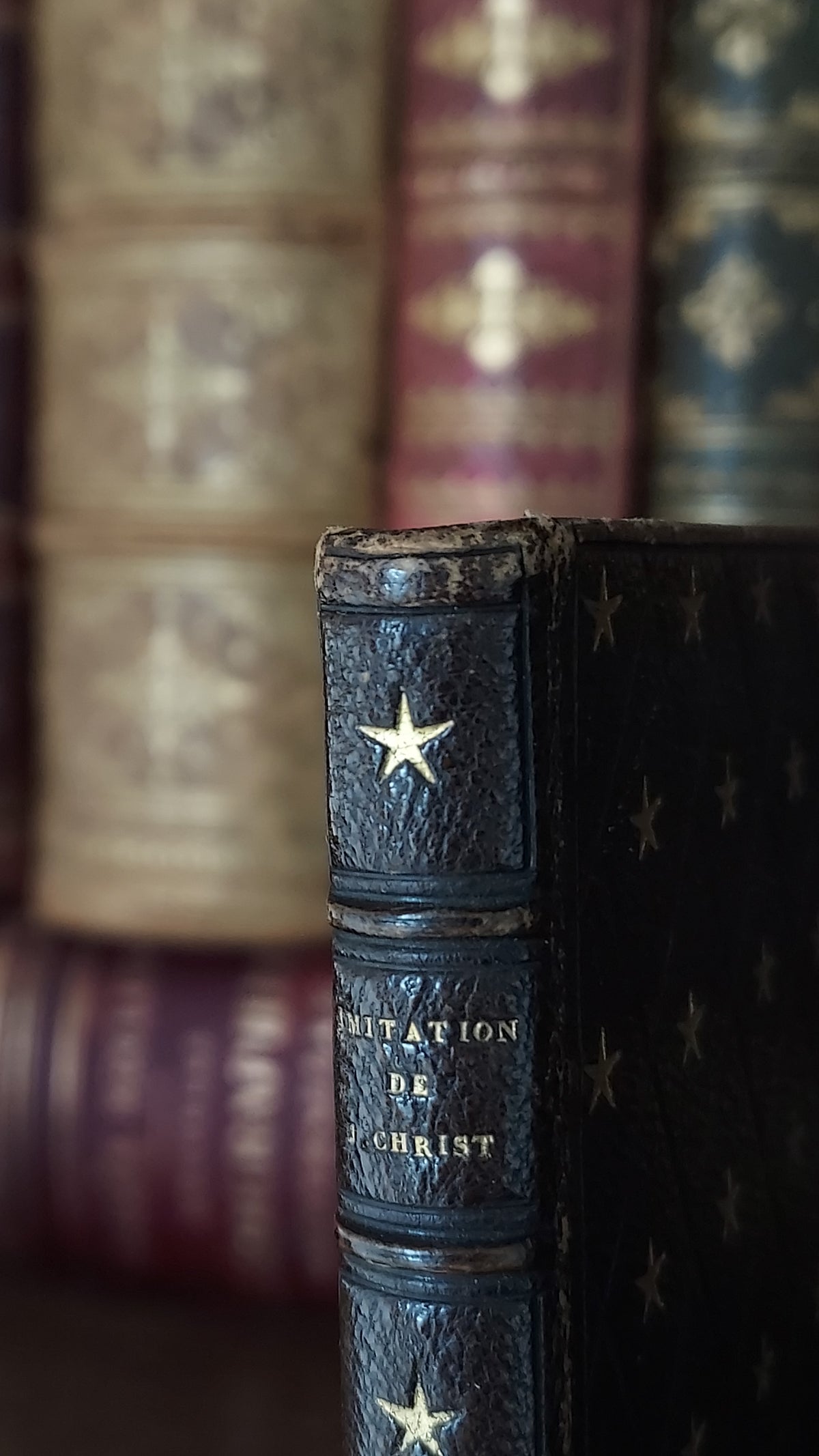 1850s L'Imitation de Jésus-Christ | Miniarture Star Binding w/Blue Gauffered Edges