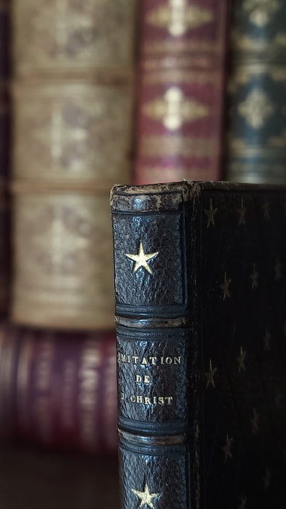 1850s L'Imitation de Jésus-Christ | Miniarture Star Binding w/Blue Gauffered Edges