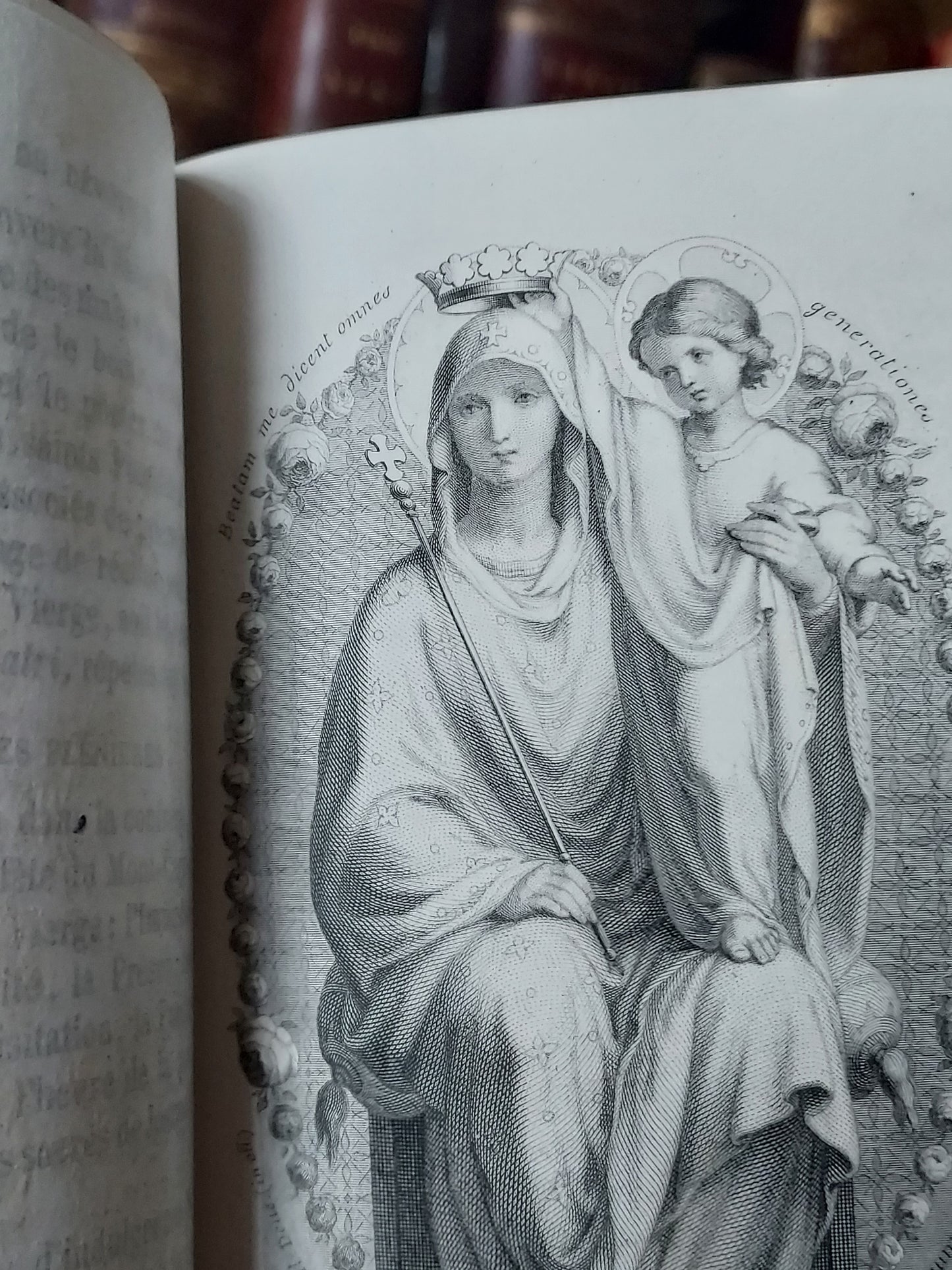 1873 Recueil de prieres: Ornate Double Clasp Binding w/ Paisley Fore-Edge Painting