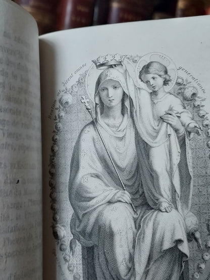 1873 Recueil de prieres: Ornate Double Clasp Binding w/ Paisley Fore-Edge Painting