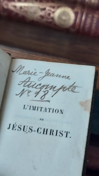 1850s L'Imitation de Jésus-Christ | Miniarture Star Binding w/Blue Gauffered Edges