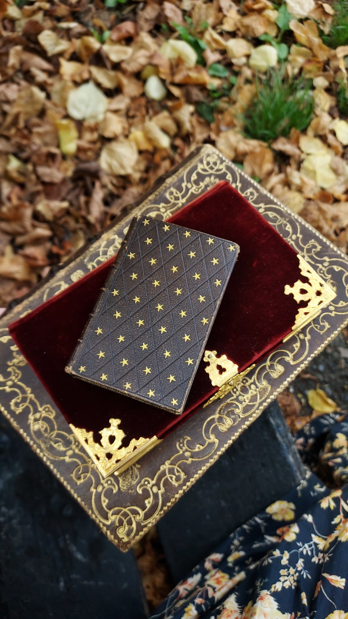 1850s L'Imitation de Jésus-Christ | Miniarture Star Binding w/Blue Gauffered Edges