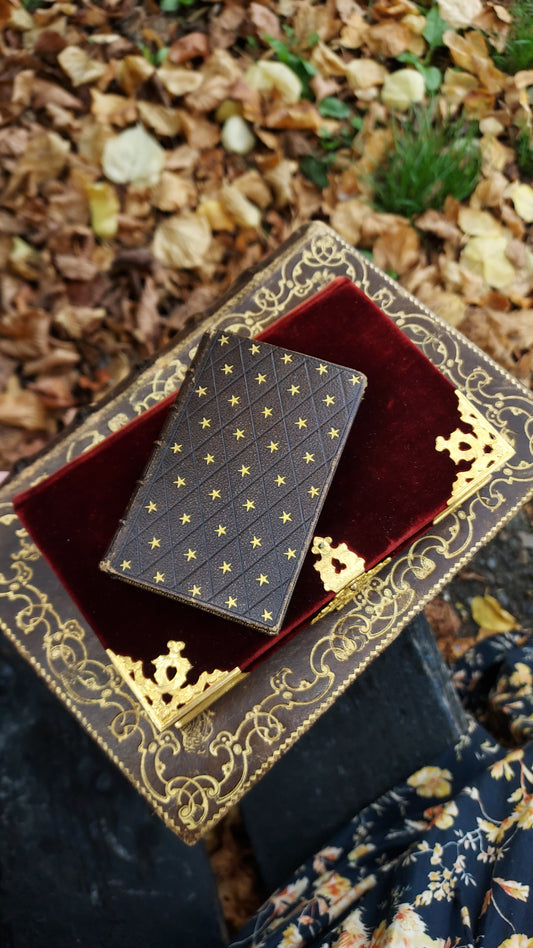 1850s L'Imitation de Jésus-Christ | Miniarture Star Binding w/Blue Gauffered Edges