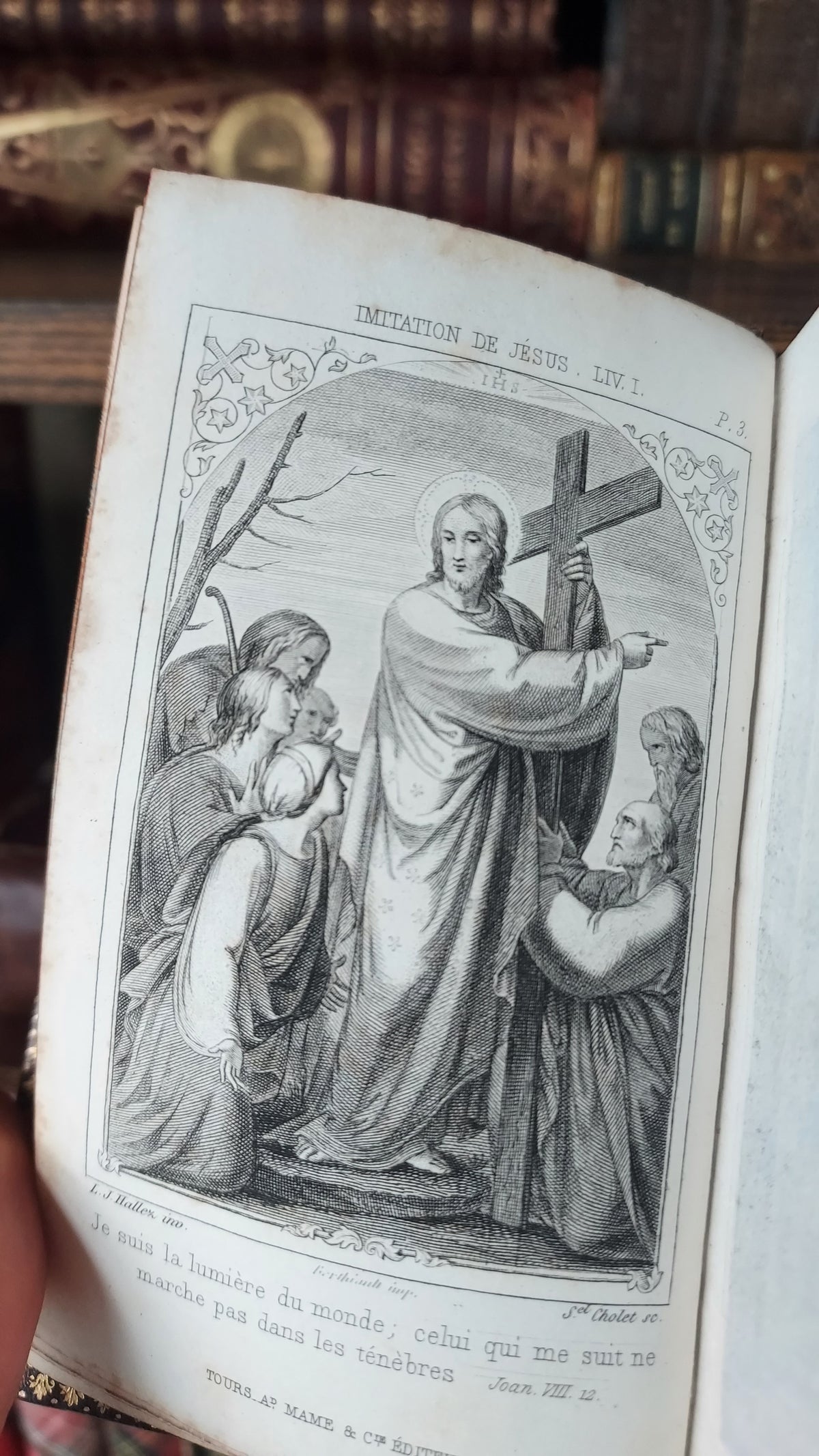 1858 Imitation de Jésus-Christ | Red Pages & Ermine Gauffering