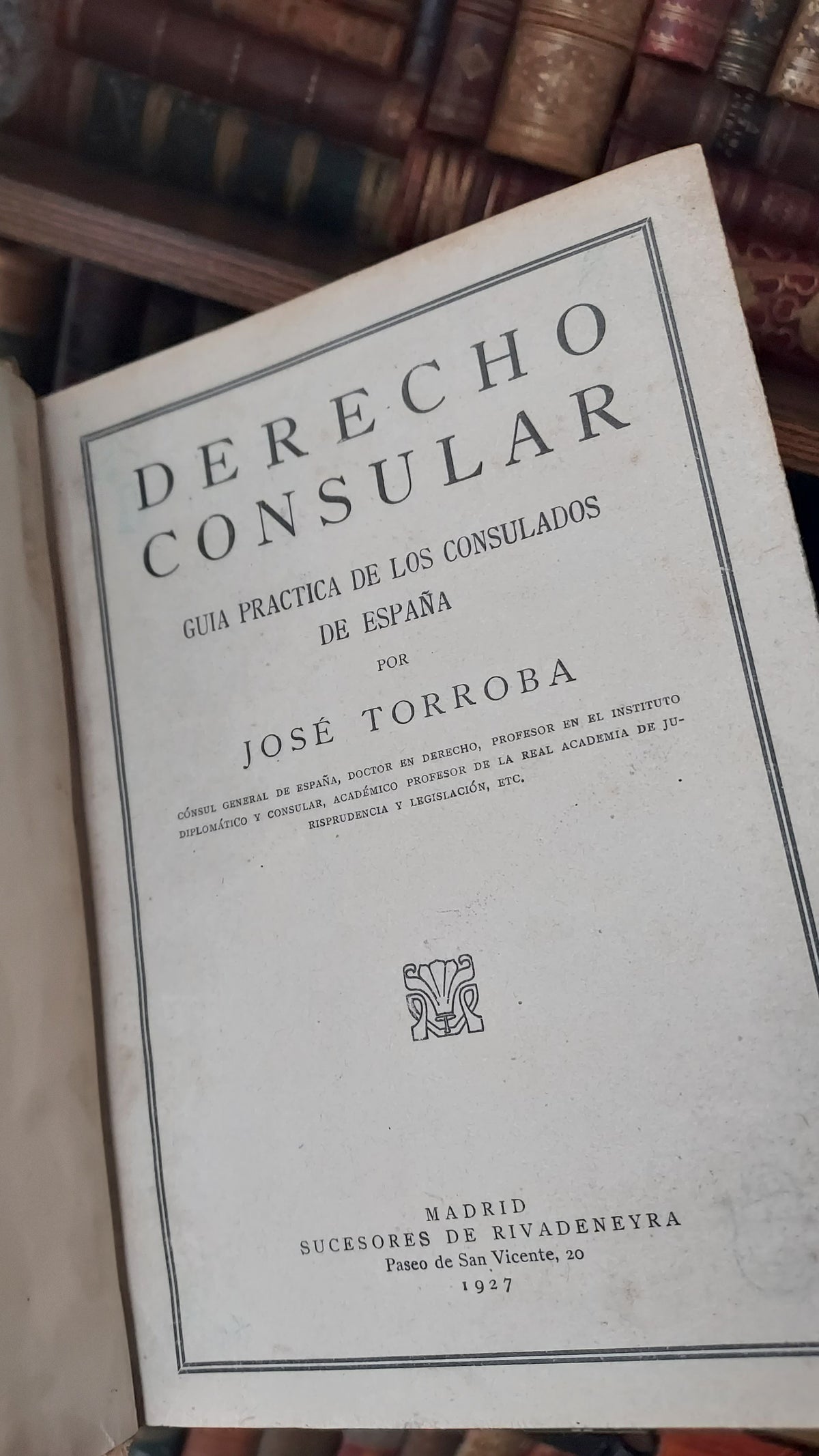 1927 Derecho Consular | Rare Spanish Master Binding