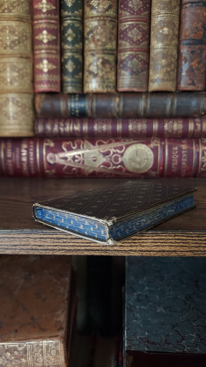 1850s L'Imitation de Jésus-Christ | Miniarture Star Binding w/Blue Gauffered Edges