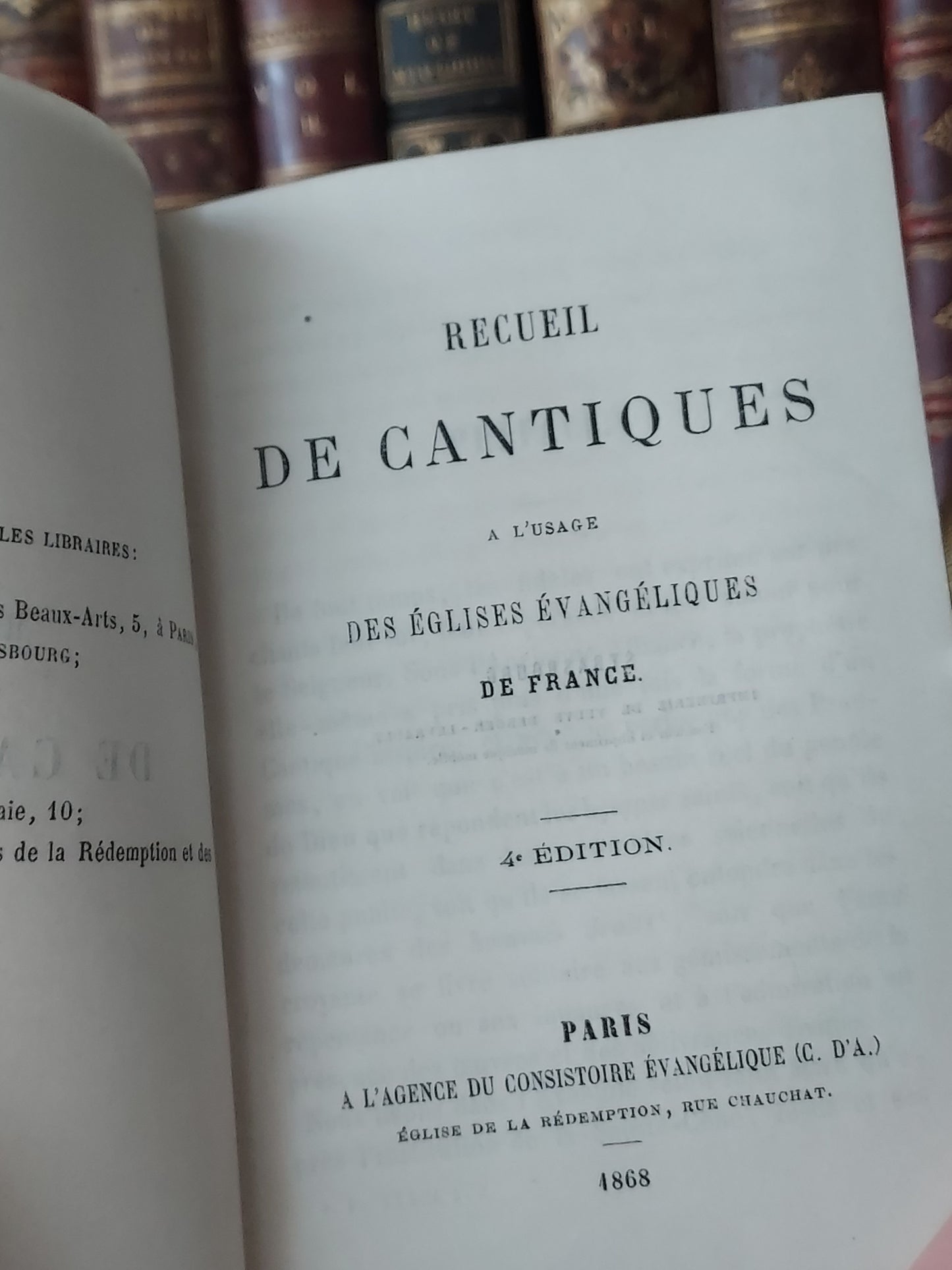 1868 Recueil de cantiques: Silver Page Edges and Clasp