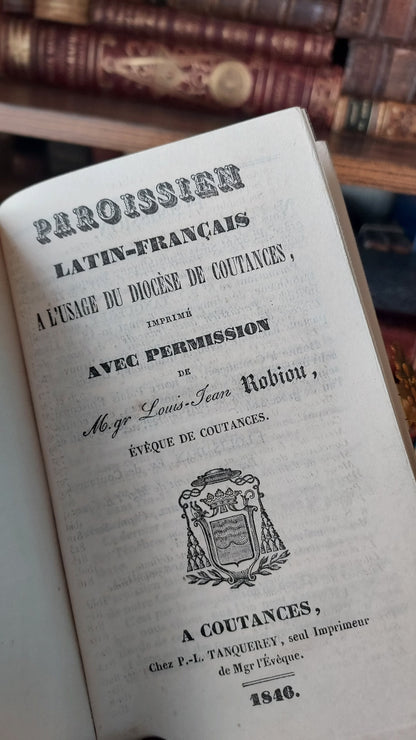 1846 Paroissien Latin-Français | Scarlet Velvet w/Large Gold Clasp