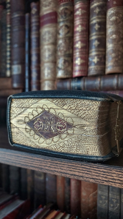 1897 Manuale di Filotea | Hand-Painted Rose Gauffered Edges