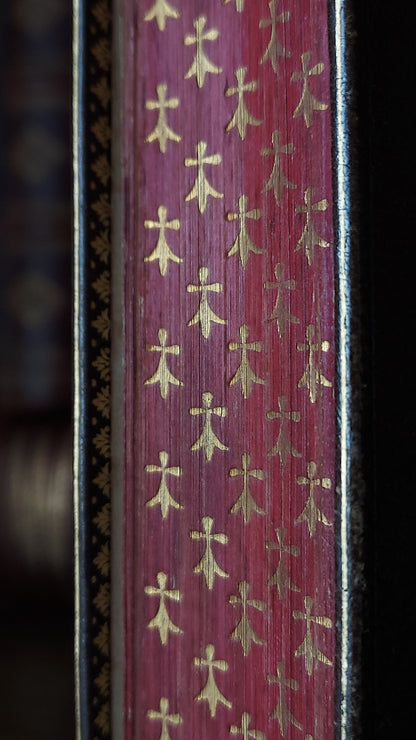1858 Imitation de Jésus-Christ | Red Pages & Ermine Gauffering