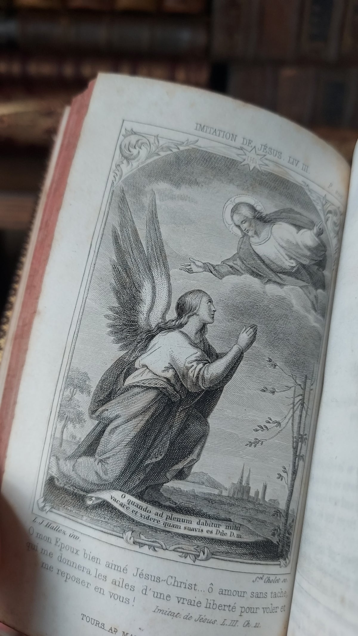 1858 Imitation de Jésus-Christ | Red Pages & Ermine Gauffering